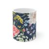 Navy Floral Coffee Tea Mug