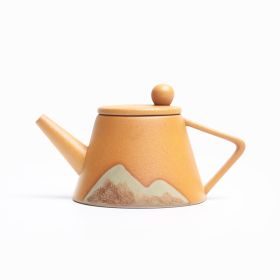 Teapot Ceramic Single Pot Underglaze Color Set Japanese Household Teapot (Color: yellow)